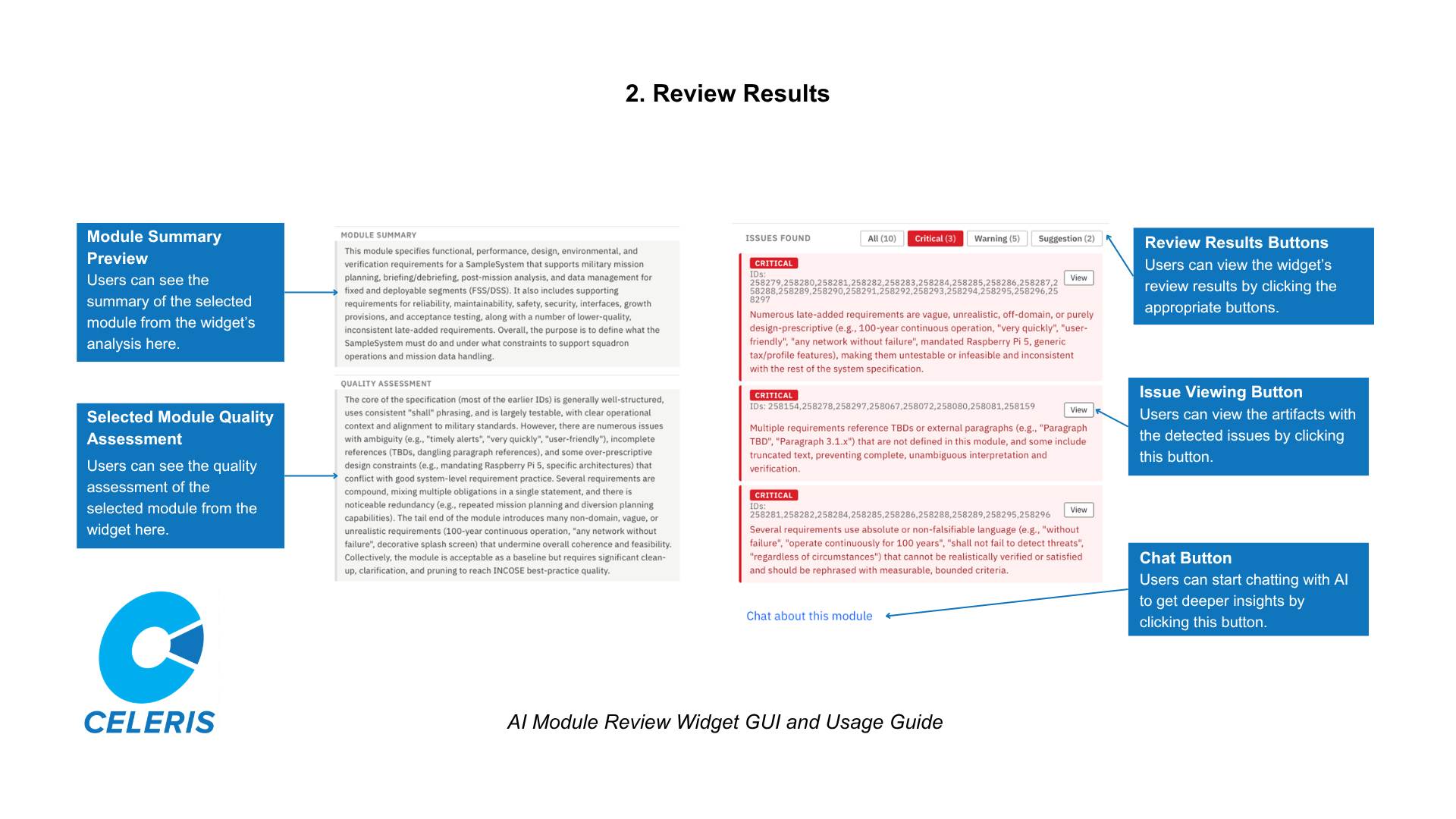 AI Module Review Widget GUI and User Guide