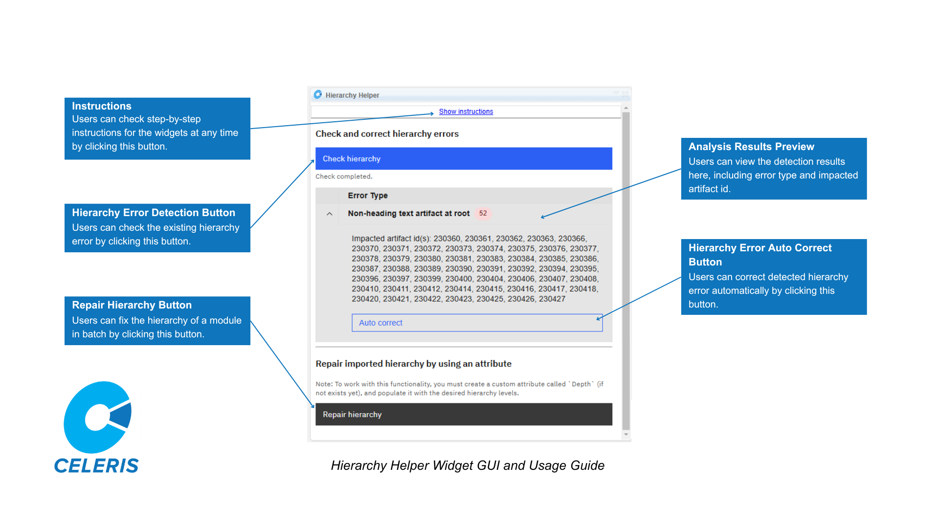 Hierarchy Helper Widget GUI and Usage Guide