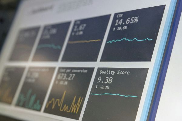 A screen with statistics